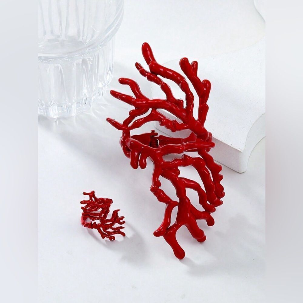 Zara Miro’s Coral Abstraction Bracelet and Ring Set-Bold And Unique